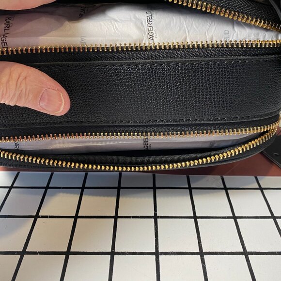 Karl Lagerfeld camera bag Black with Gold Chain Charm - Picture 6 of 8